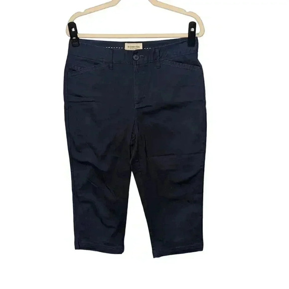 St. John's Bay Womens Secretly Slender Navy Blue Crop Pants Size 10 - Picture 1 of 5